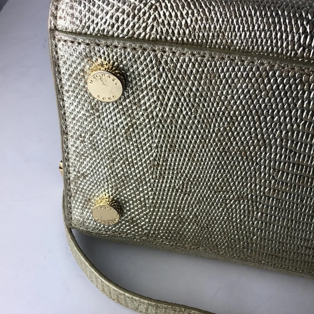 Michael Kors Selma Metallic Gold Satchel